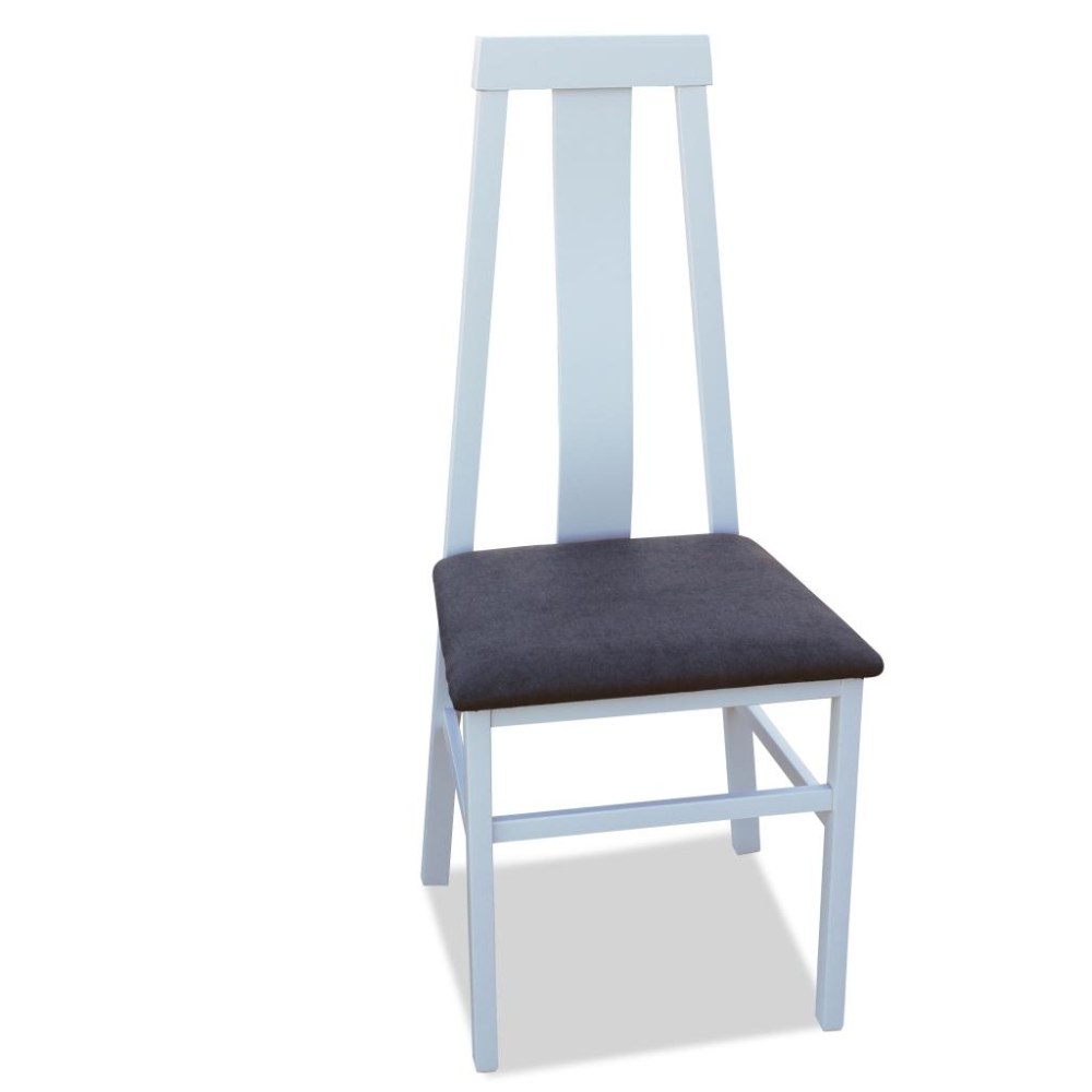 Silla de comedor blanco tapizado en gris