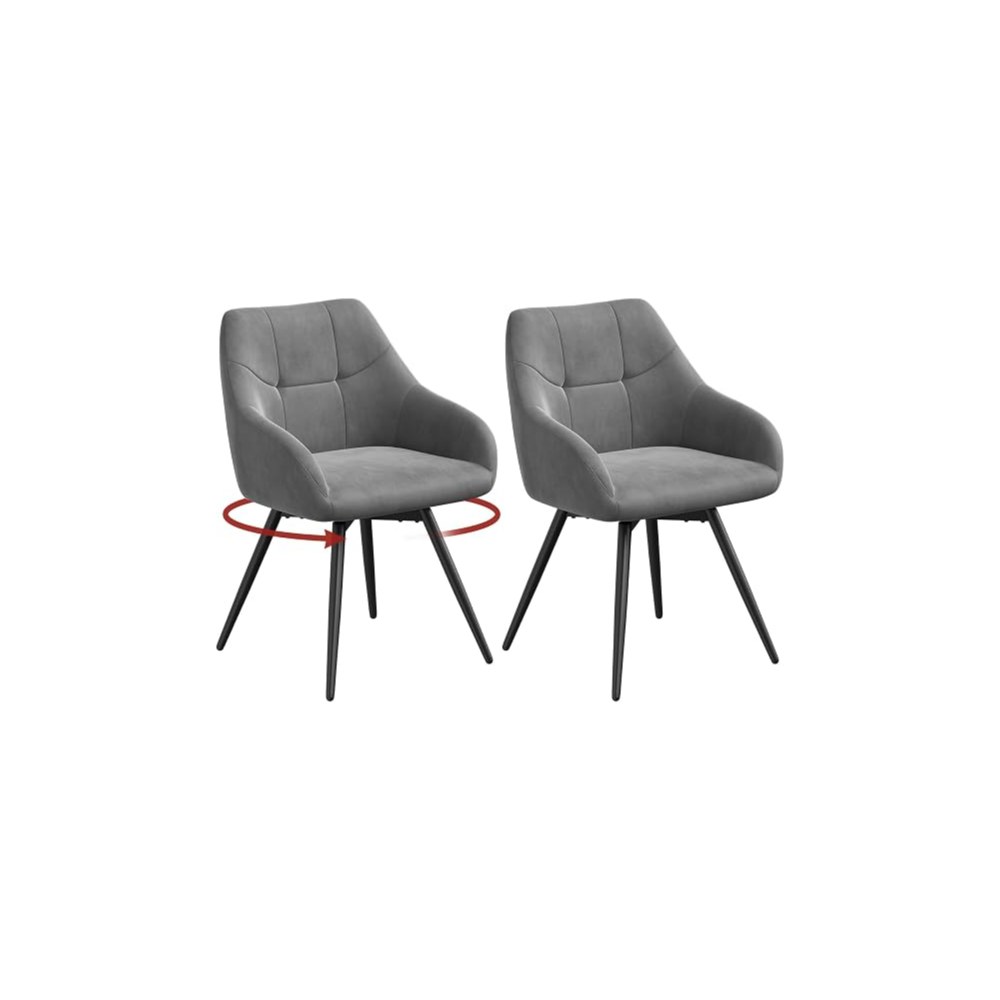 Juego de 2 sillas giratorias color gris.