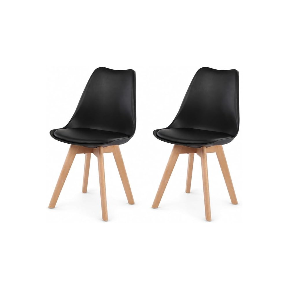 Sillas de comedor negro 2 pax — Mobiliario