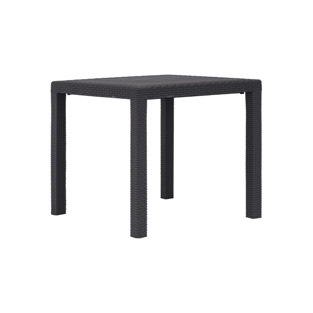 Mesa de jardín plástico aspecto ratán