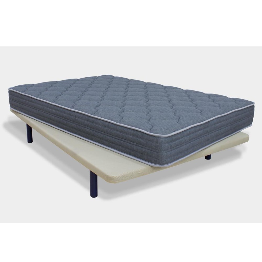 Conjunto base tapizada de 90 + colchón Odín + patas