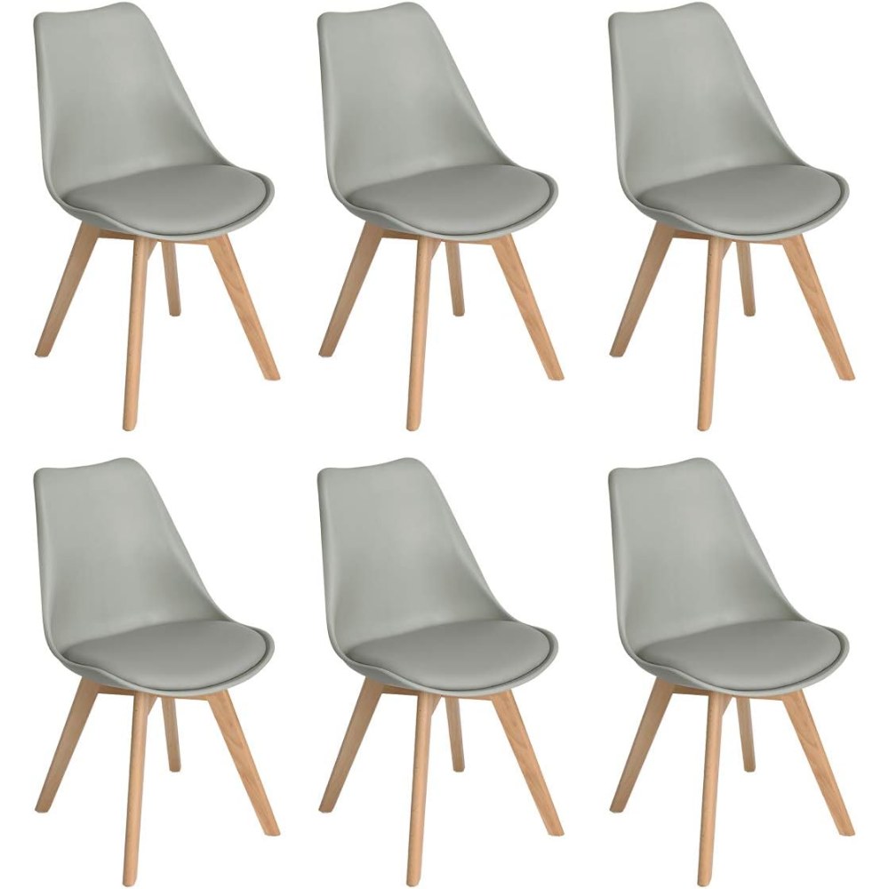 Sillas de comedor gris 6 pax